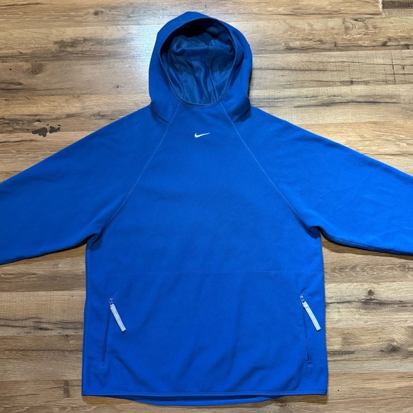 Y2K Nike Team Center Swoosh Fleece Ninja Hoodie - Picture 1 of 6